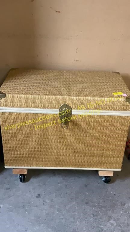 Rolling Rattan Chest