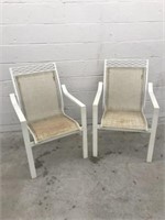 Two Metal Patio Chairs