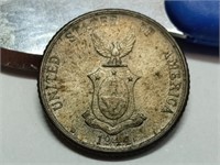 OF)  1944 USA Philippines silver 20 centavos