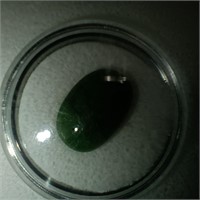 Oval Cut Cabochon Brazilian Emerald, 9.5 carat
