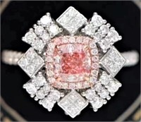 Natural Pink Diamond 18Kt Gold Ring