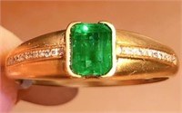 Natural Emerald 18Kt Gold Ring
