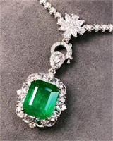 6ct Natural Emerald 18Kt Gold Pendant