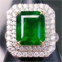 5.2ct Natural Emerald 18Kt Gold Ring