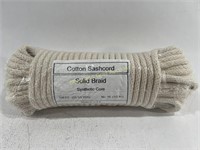 New Cotton Sashcord 100 FT Solid Braid Rope