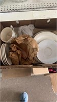 Box of assorted dishes