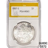 1887-S Morgan Silver Dollar PGA MS63