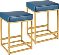 Blue Bar Stools Set of 2  24 inch Blue Counter Sto