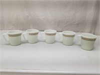 Retro Pyrex Patterned D Handle Coffee Mugs