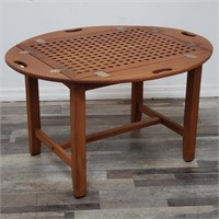 Teak butler's table with removable tray top