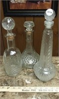 Vintage glass liquor decanters