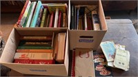Three box lots of antique cookbooks, vintage