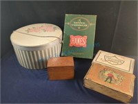 Hanes, hat and  cigar boxes