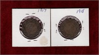 CANADA 1917 & 1918 LARGE PENNIES