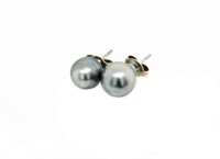 7.8mm Tahitian baroque pearl & white gold stud