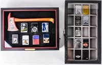 20th Century Zippo Lighters in Display Cases