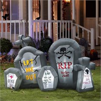 6.6 Ft Halloween Inflatables Tombstone Combo