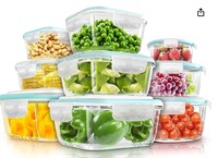KICHLY 18-Pieces Glass Container Food Storage