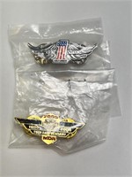 2 Vintage Metal Harley Davidson Pins