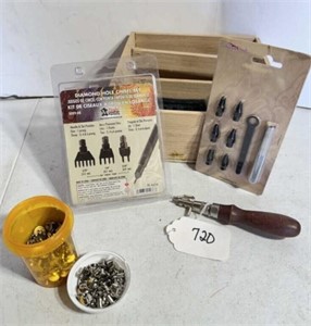Diamond Hole Chisel Set in wooden box, Punch