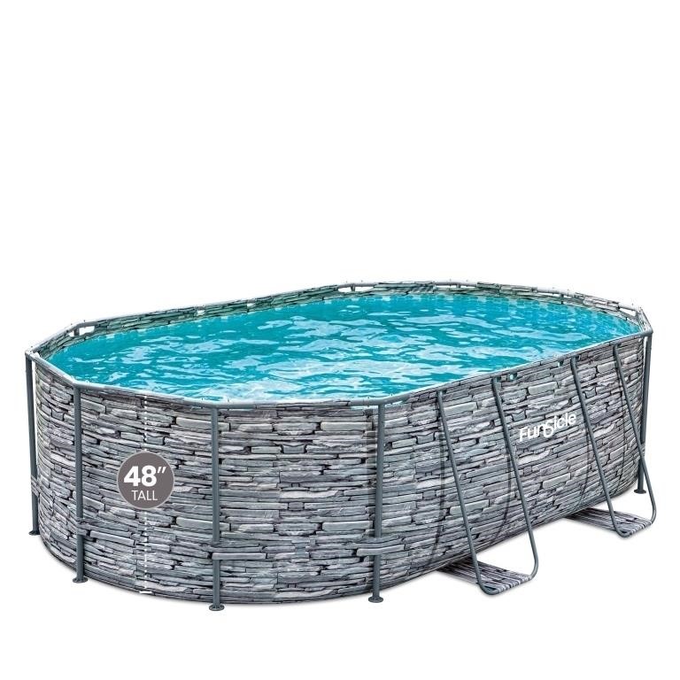 B4447  Funsicle 16 ft Above Ground Oval Pool
