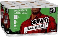 Brawny Tear-A-Square Paper Towels, 16 Rolls