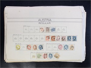Austria Stamps Used and Mint hinged on old pages,