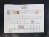 Angola Stamps Used and Mint hinged on old pages,