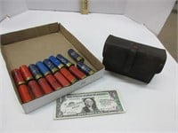 16 rounds of shotgun shells, and vintage case