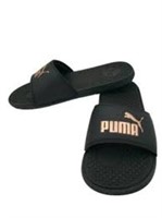 PUMA Women's Leadcat Slide Sandal, Puma Black-rose