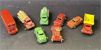 8 vintage 1950's lead toy cars