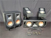 Set of 7 Klipsch speakers & subwoofers, & 3