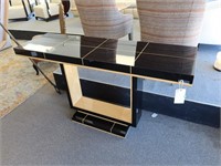 Black and Gold Lacquered Console Table