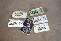 Indiana License Plates and a Sign that says