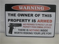 8"x 11.75" Metal Warning Sign