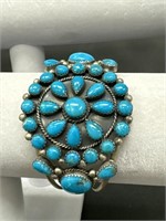 Vintage Navajo Turquoise Cluster Bracelet