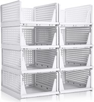 8 Pack Stackable Baskets  16.93x12.72x7.09 inch