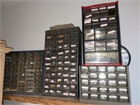 Four item organizers with screws, nuts, and bolts