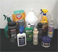 Some new and some used cleaning products