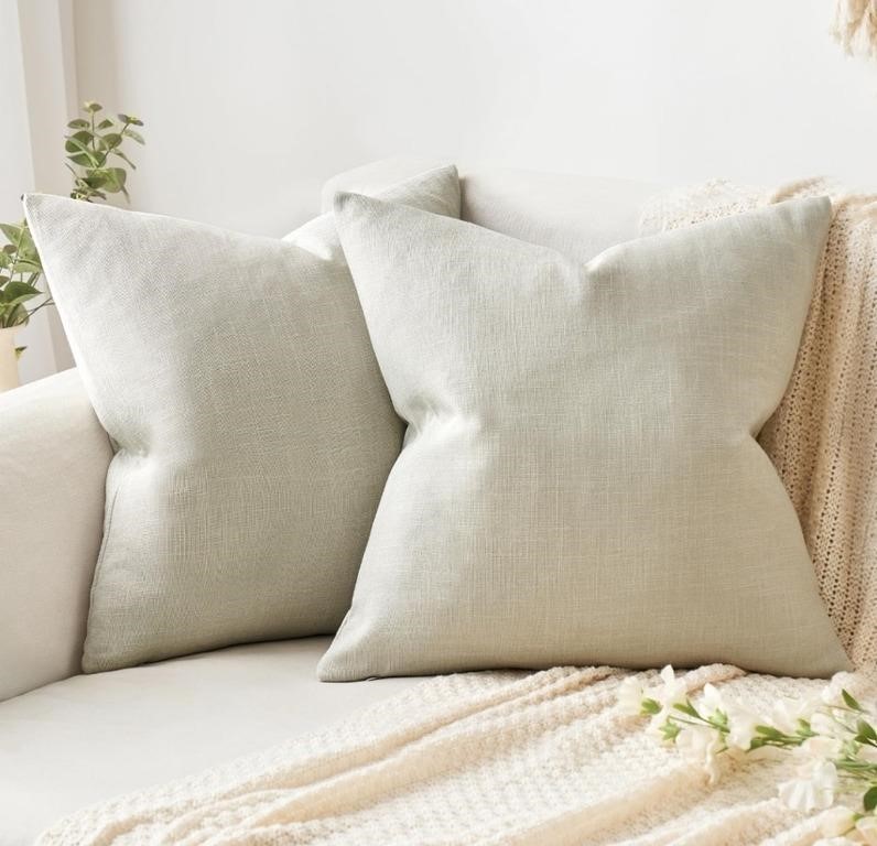 New Decorative Linen Burlap Pillow Cover Square
