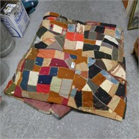 Early Crazy Stitch Comorter / Quilt - As Is
