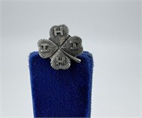 Sterling Silver 4H Clover Pin