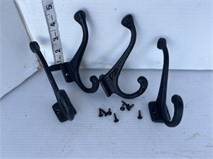 4 cast coat hooks