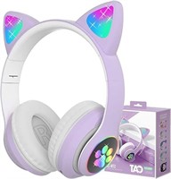 *NEW*Cat Ear LED Light Up Foldable Kids Headphones