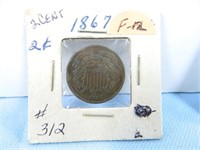 1867 Two Cent Piece, F-12