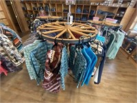 Wagon Wheel Clothing Rack-Rotates