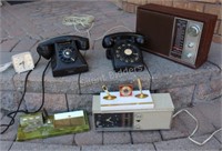 Ericsson Bakelite Rotary Phone & Clock Radios