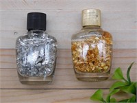 GOLD AND SILVER FLAKES IN BOTTLES ROCK STONE LAPID