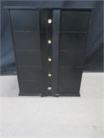 BLACK WOODEN 5-DRAWER CHEST OF DRAWERS