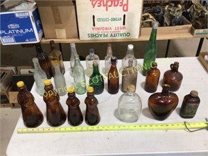 22 vintage bottles, 4 Aunt Jamima syrup btls,